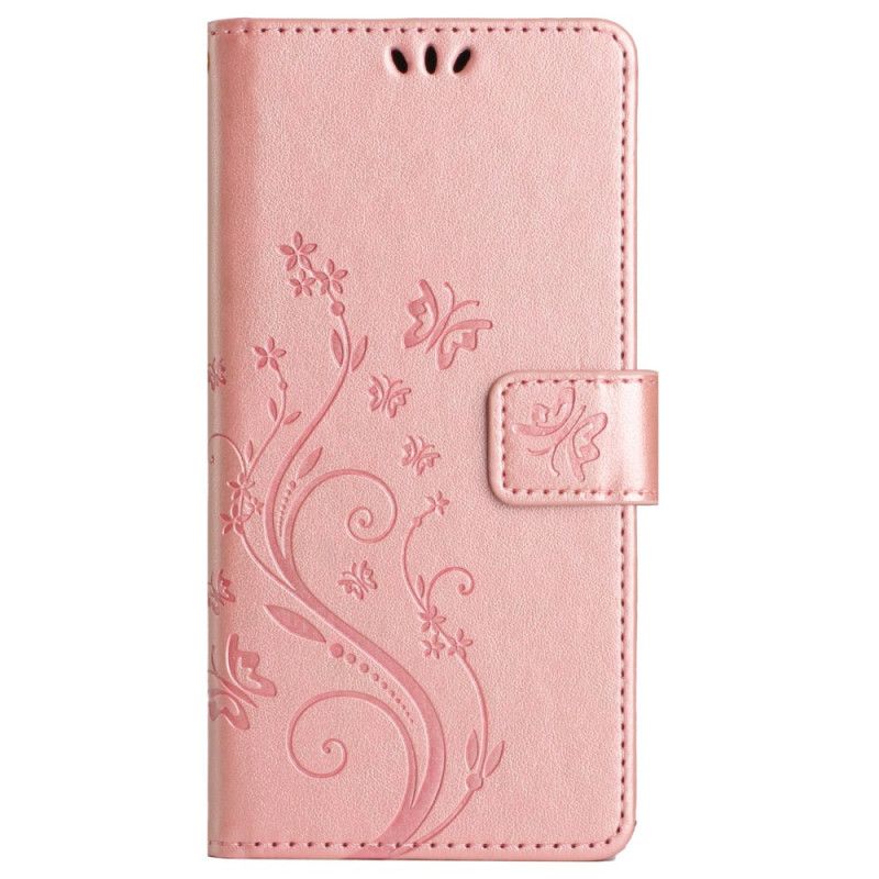 Flip Cover Motorola Edge 50 Fusion Blomster Og Sommerfugle