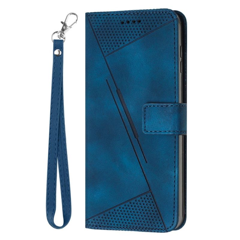 Læder Cover Motorola Edge 50 Fusion Telefon Etui Trekantmønster