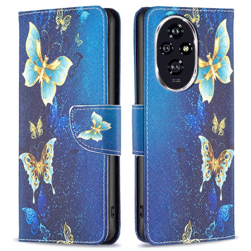 Flip Cover Honor 200 Gyldne Sommerfugle