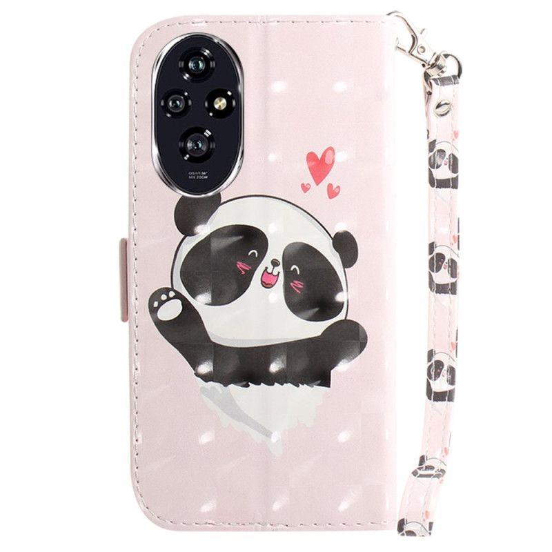 Læder Cover Honor 200 Telefon Etui Panda Love