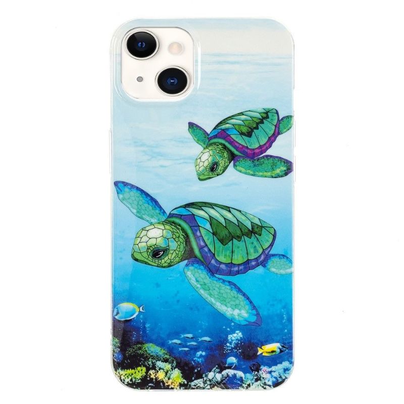 Cover iPhone 13 Fluorescerende Skildpadder