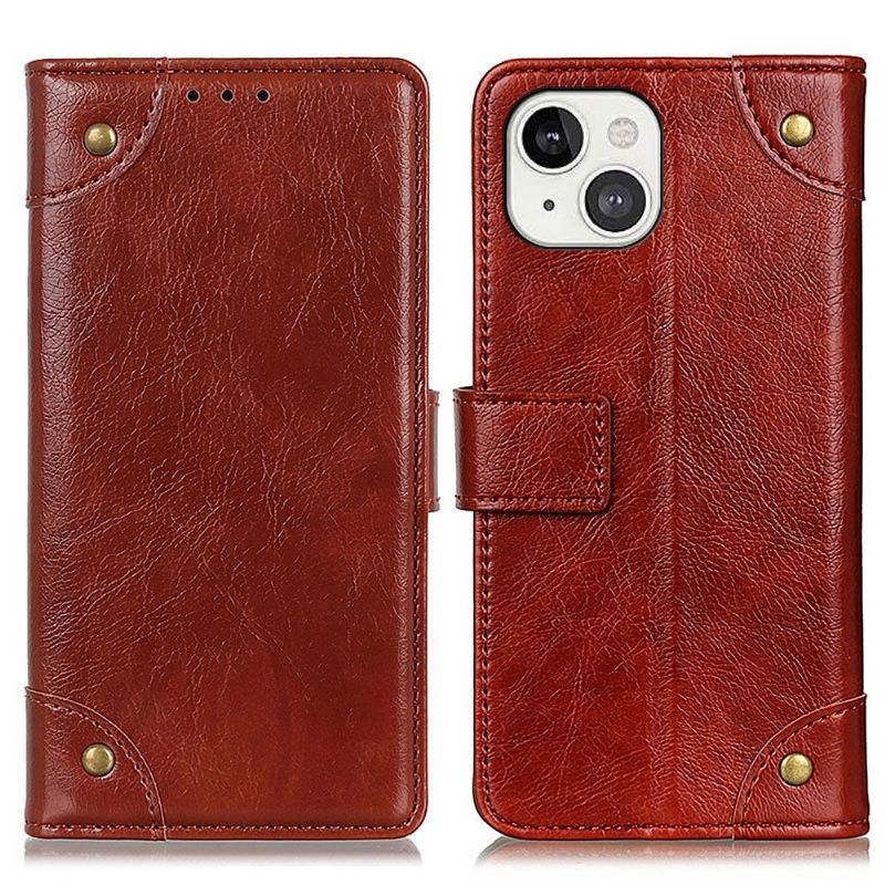 Flip Cover iPhone 13 Anti-fald Vintage Nappa