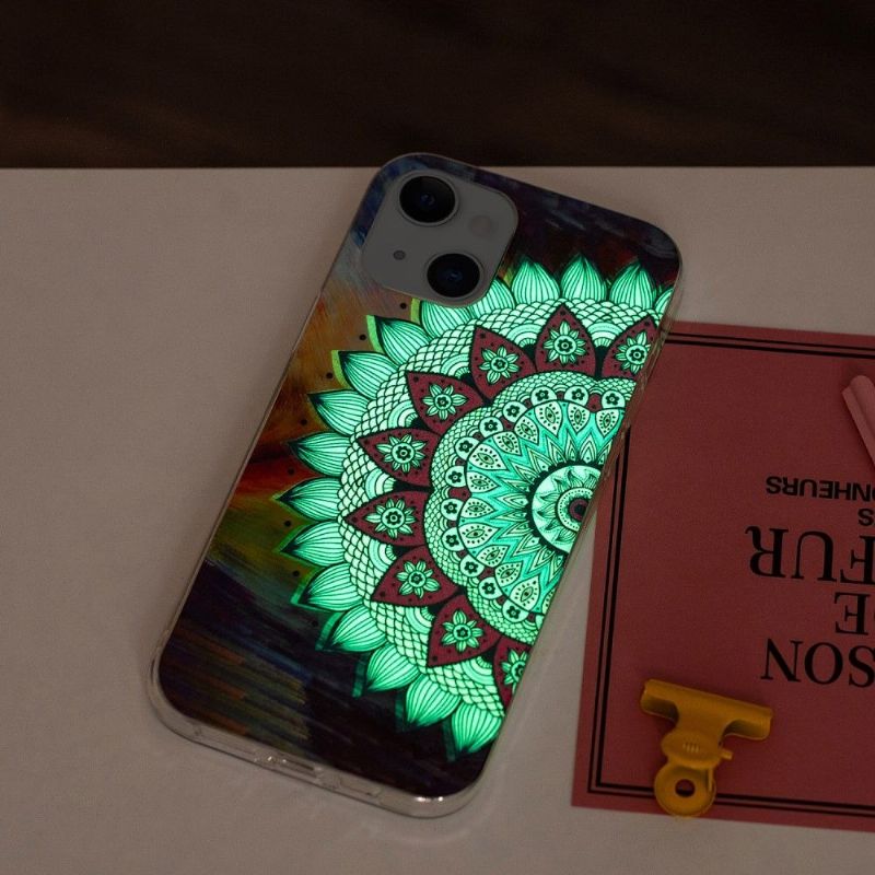 Mobilcover iPhone 13 Fluorescerende Farverig Mandala