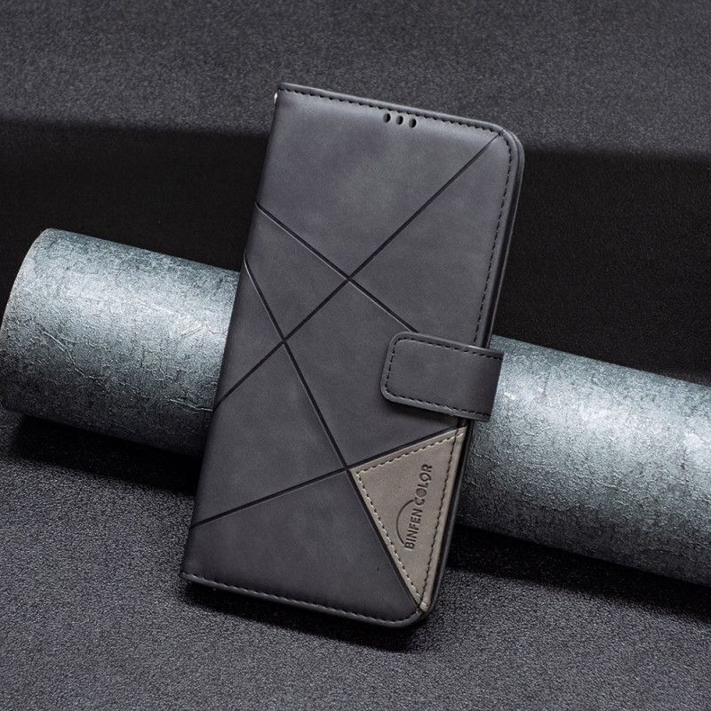 Flip Cover Oppo Reno 12f 5g Binfen Farve Geometrisk Mønster