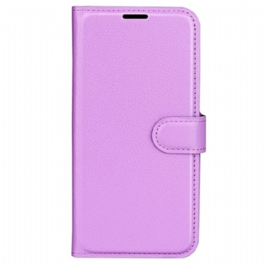 Flip Cover Oppo Reno 12f 5g Klassisk Litchi Imiteret Læder