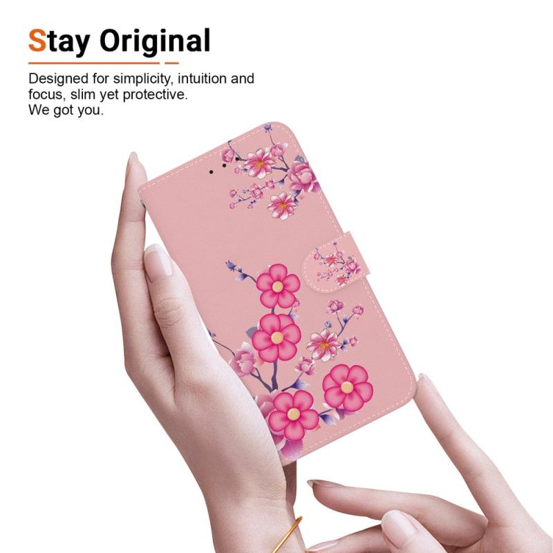 Flip Cover Oppo Reno 12f 5g Sakura Med Rem