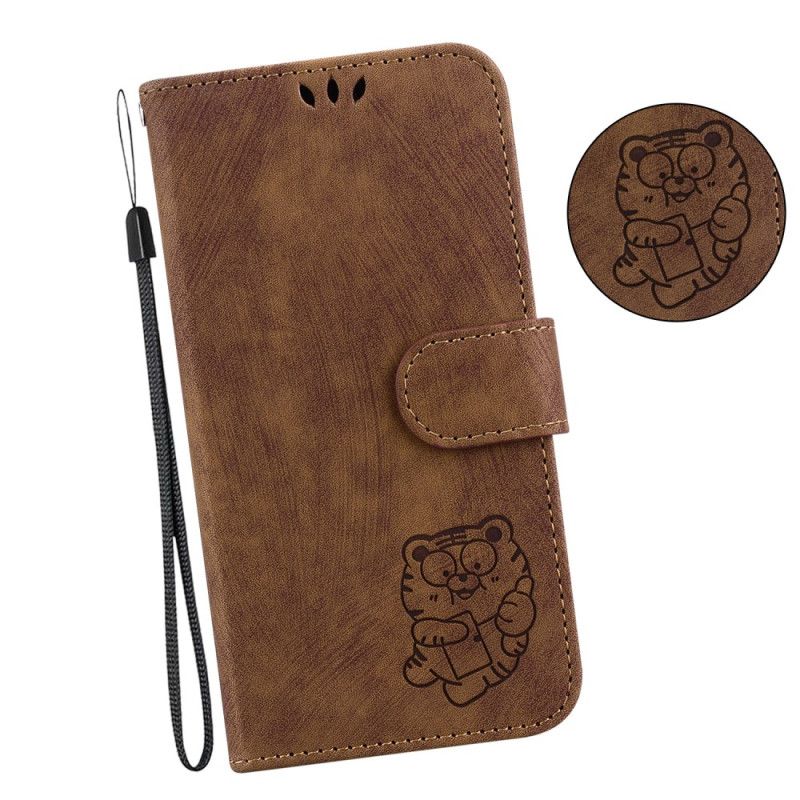 Flip Cover Oppo Reno 12f 5g Tigermønster