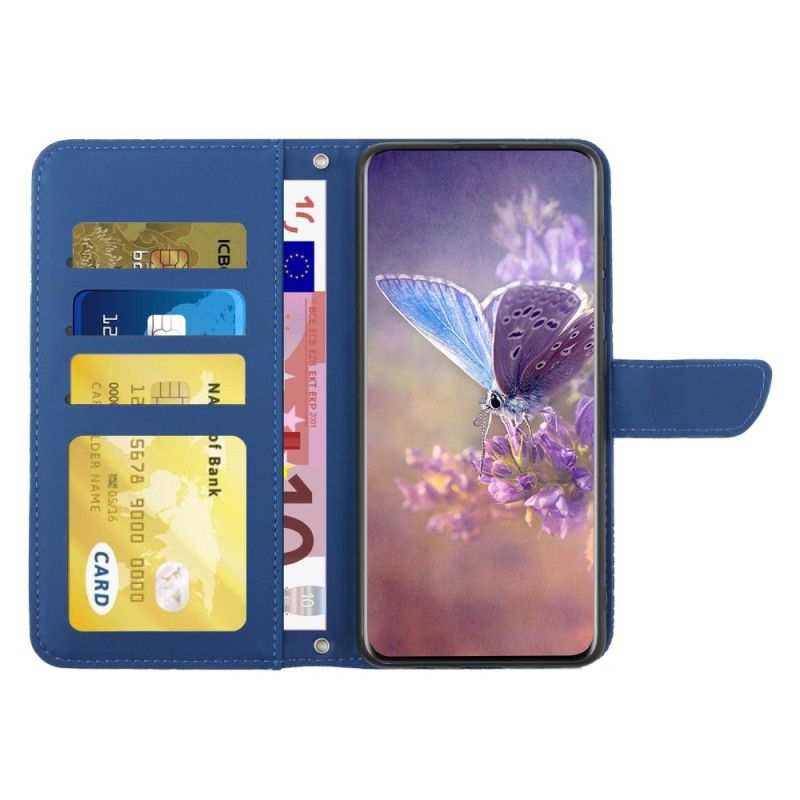 Flip Cover Til Oppo Reno 12f 5g Sommerfugletryk Med Rem