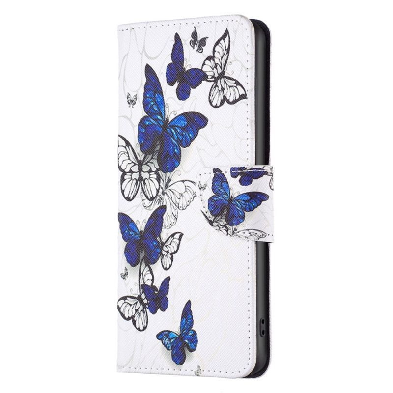 Flip Cover iPhone 15 Plus Farverige Sommerfugle