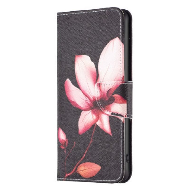 Flip Cover iPhone 15 Plus Lyserød Blomst