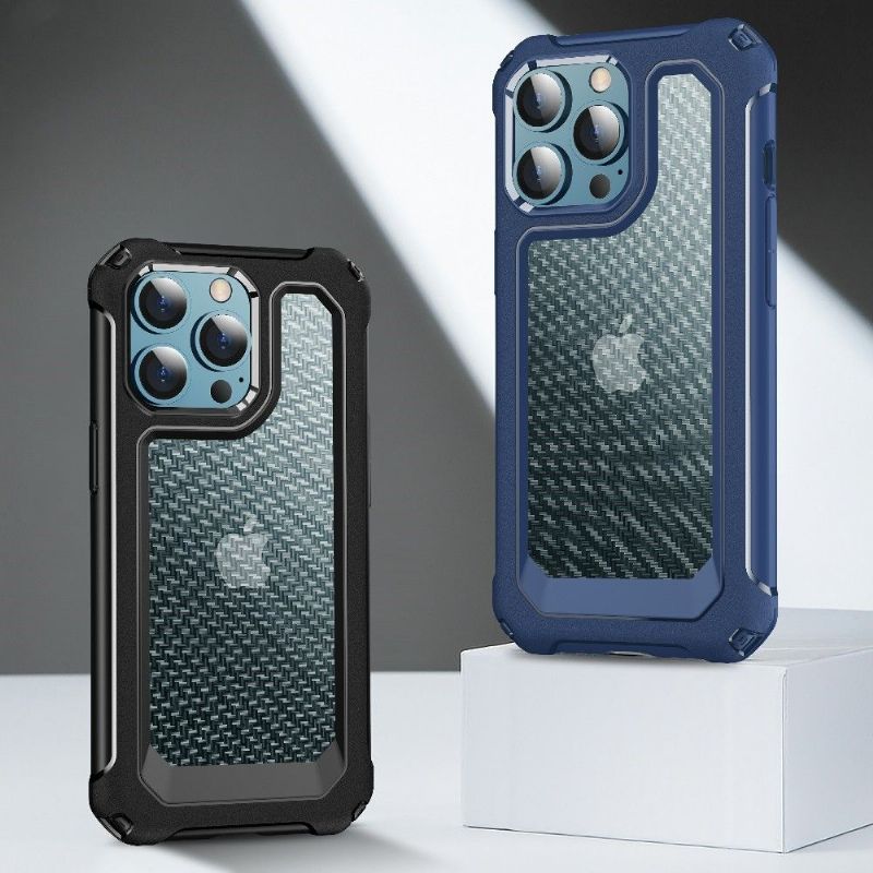 Cover iPhone 13 Pro Max Clear Carbon Fiber Style