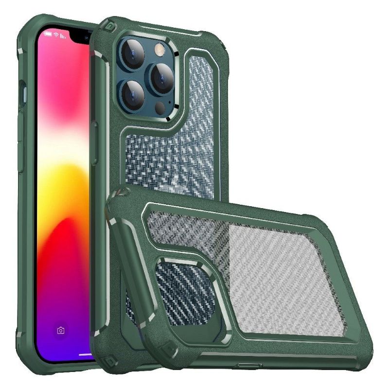 Cover iPhone 13 Pro Max Clear Carbon Fiber Style