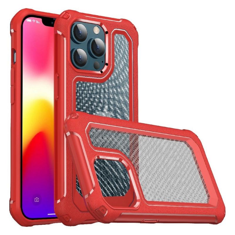 Cover iPhone 13 Pro Max Clear Carbon Fiber Style