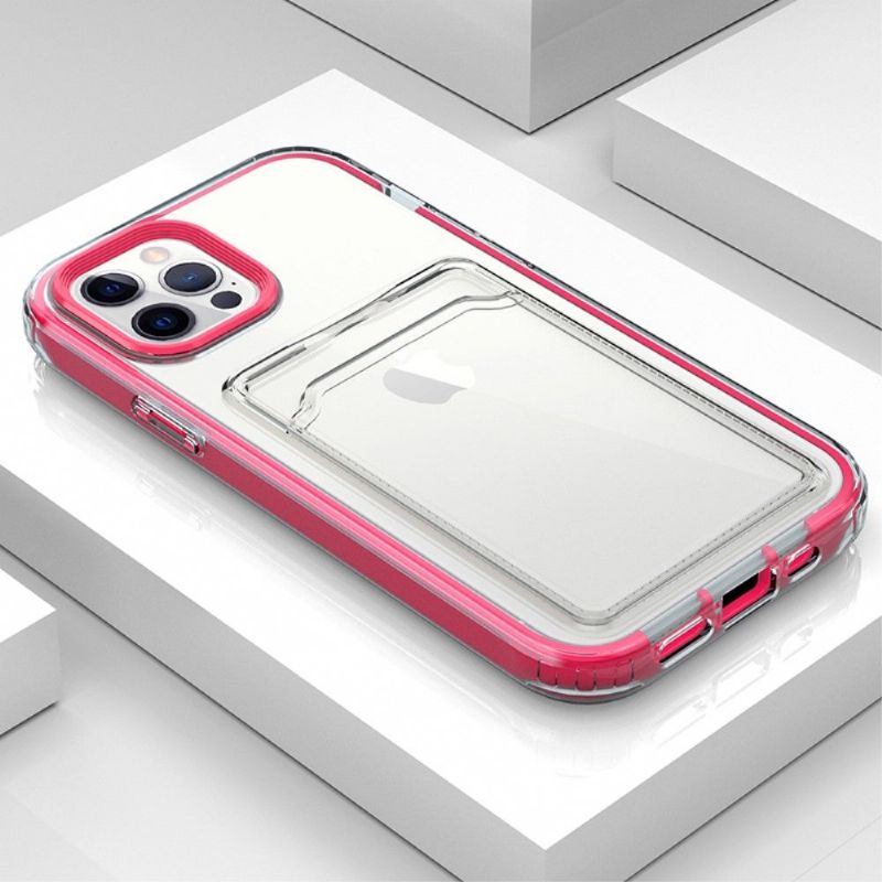 Cover iPhone 13 Pro Max Gennemsigtige Kortholdere Kanter Farver