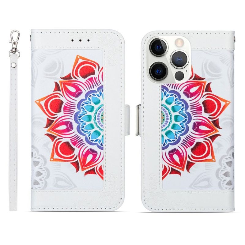 Læder Cover iPhone 13 Pro Max Original Farverig Mandala Dame