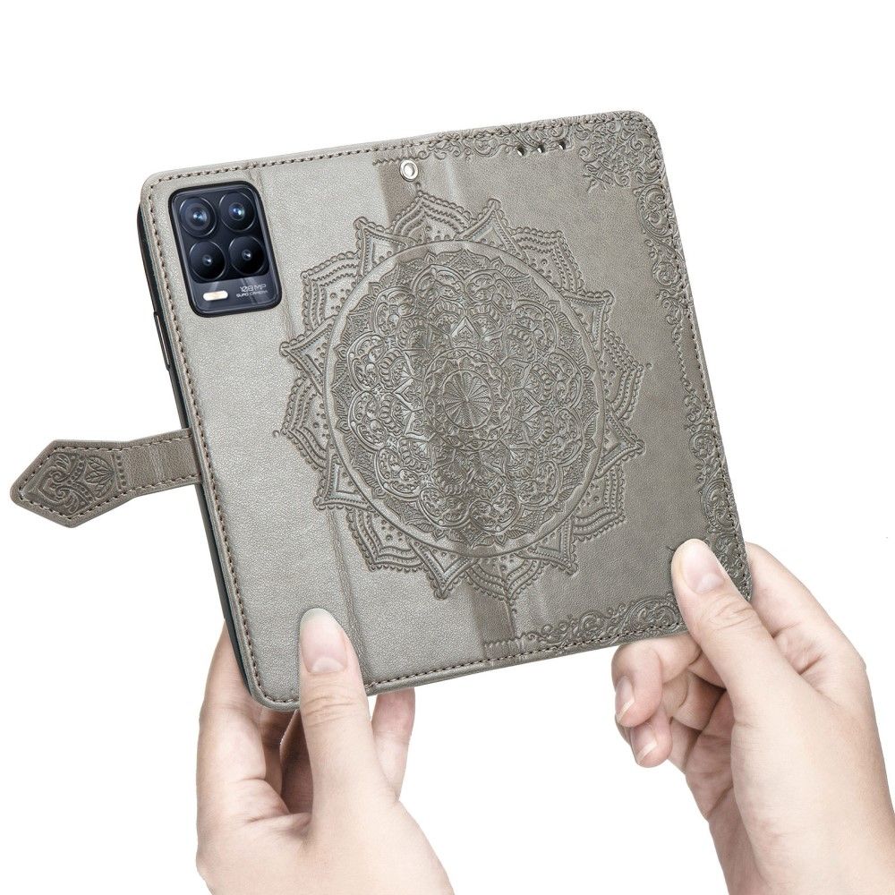 Flip Cover Realme 8 / 8 Pro Anti-fald Mandala Relief I Kunstlæder