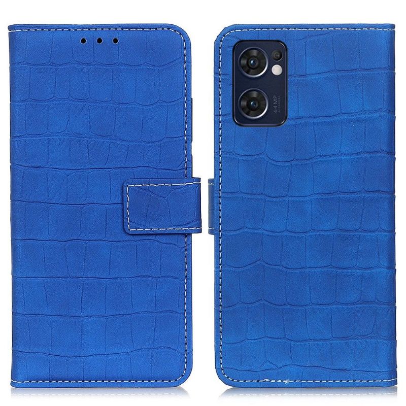 Læder Cover Oppo Find X5 Lite Croco Look Syning