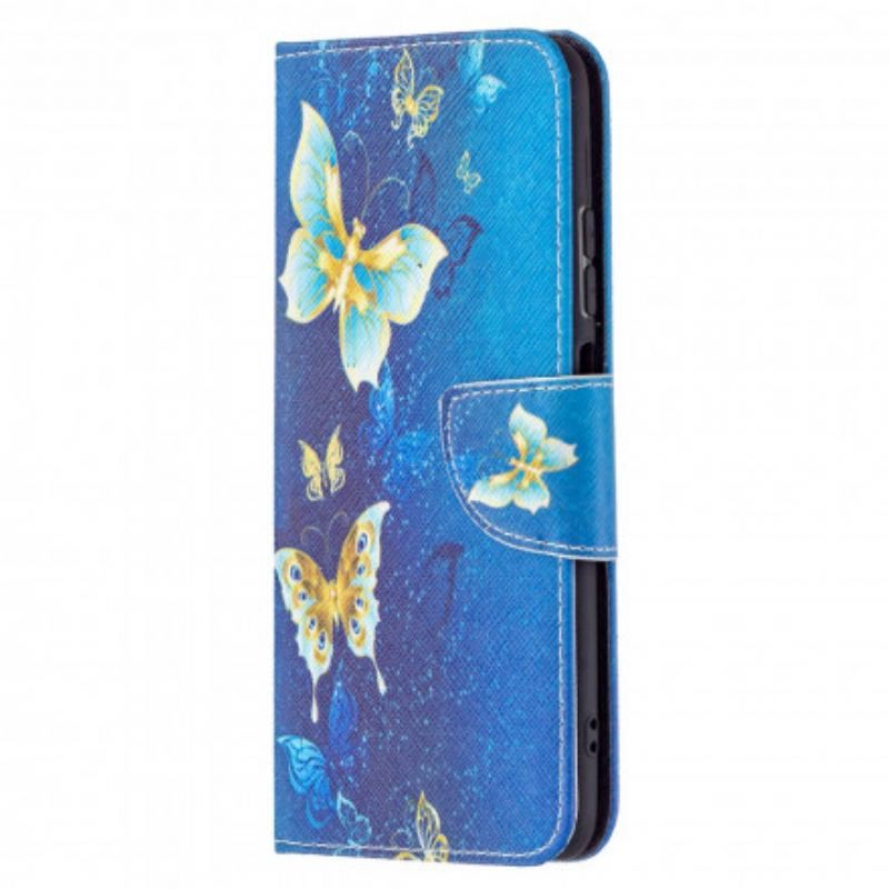 Flip Cover Xiaomi Redmi Note 10 / 10S Gyldne Sommerfugle