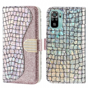 Flip Cover Xiaomi Redmi Note 10 / 10S Krokodille Diamanter