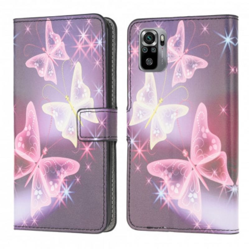 Flip Cover Xiaomi Redmi Note 10 / 10S Sommerfugle Og Blomster