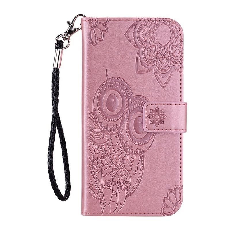 Flip Cover Xiaomi Redmi Note 10 / 10S Ugle Mandala Og Lanyard