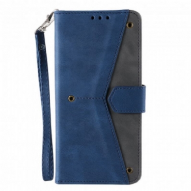 Læder Cover Xiaomi Redmi Note 10 / 10S Bicolor Nitter I Imiteret Læder