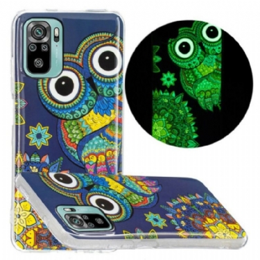 Mobilcover Xiaomi Redmi Note 10 / 10S Fluorescerende Ugle Mandala