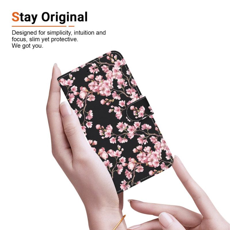 Flip Cover Motorola Edge 50 Ultra Blommeblomster Med Rem