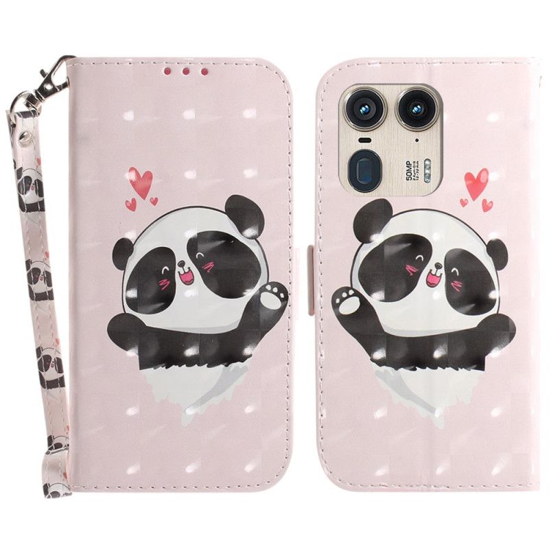 Flip Cover Motorola Edge 50 Ultra Panda Love Med Rem