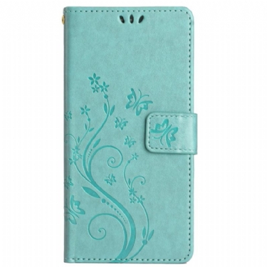 Flip Cover Motorola Edge 50 Ultra Sommerfugle Og Blomster