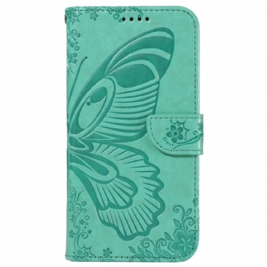 Flip Cover Til Motorola Edge 50 Ultra Sommerfugletryk