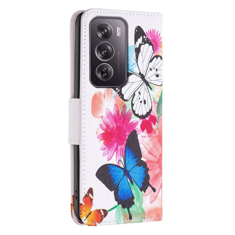 Flip Cover Oppo Reno 12 Pro 5g To Sommerfugle