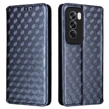 Læder Cover Oppo Reno 12 Pro 5g Telefon Etui 3d Diamantmønster