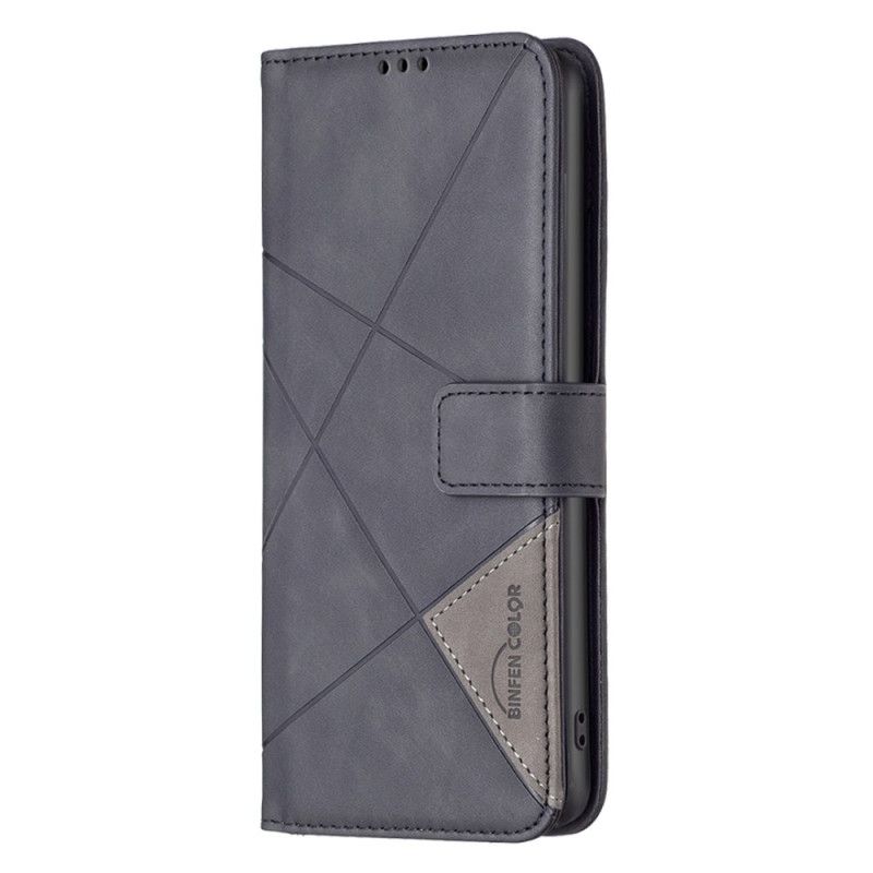 Læder Cover Oppo Reno 12 Pro 5g Telefon Etui Geometrisk Design Binfen Farve