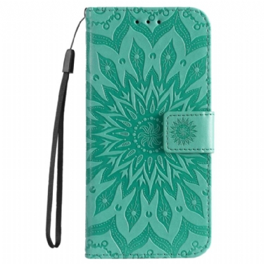 Læder Cover Oppo Reno 12 Pro 5g Telefon Etui Mandala Med Rem