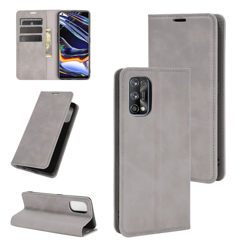 Flip Cover Realme 7 Pro Hemming Business Retro