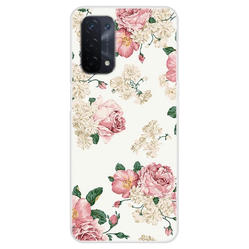 Cover Oppo A74 5G / A54 5G Anti-fald Blomster