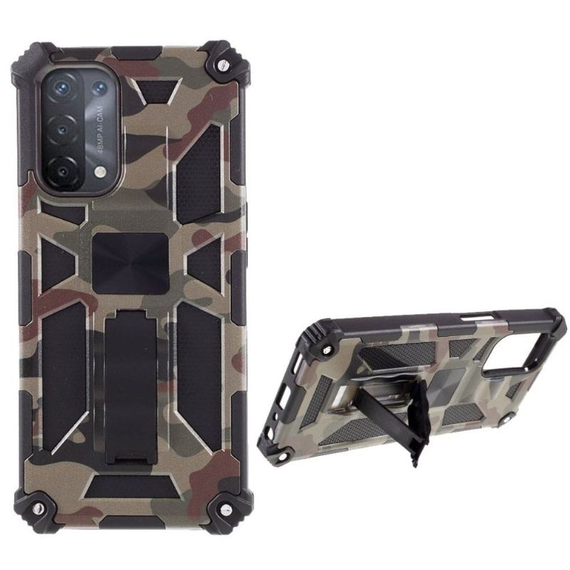 Cover Oppo A74 5G / A54 5G Militær Camouflage Support Funktion