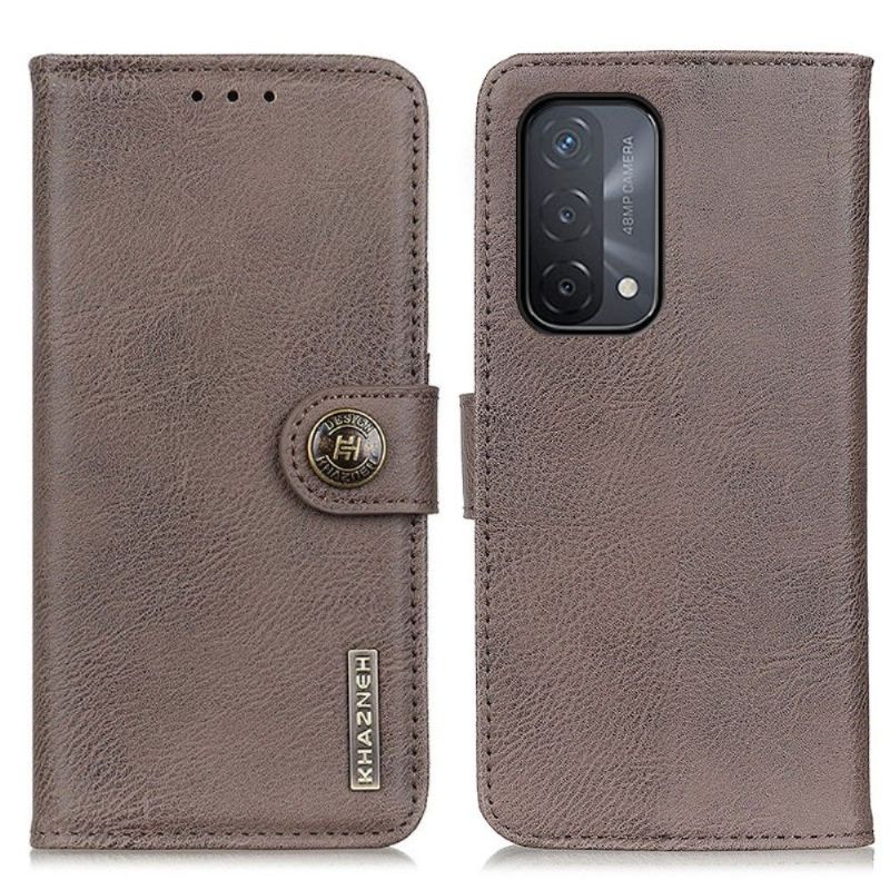 Flip Cover Oppo A74 5G / A54 5G Khazneh Lædereffekt Kortholder