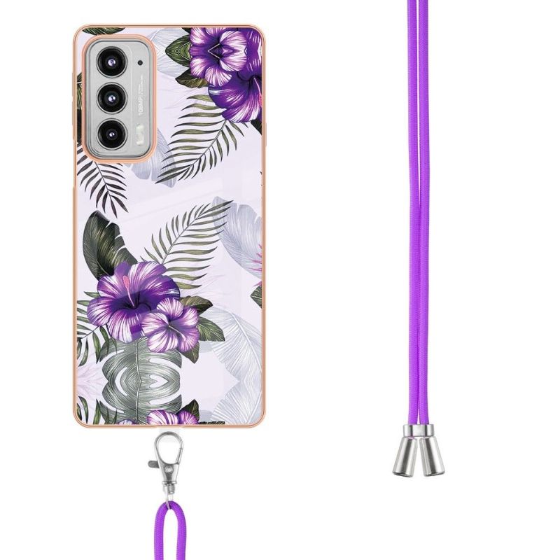 Cover Motorola Edge 20 Med Snor Eksotiske Blomster