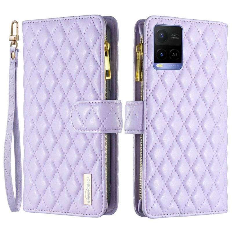 Flip Cover Vivo Y21s Binfen Farvestil Quiltet