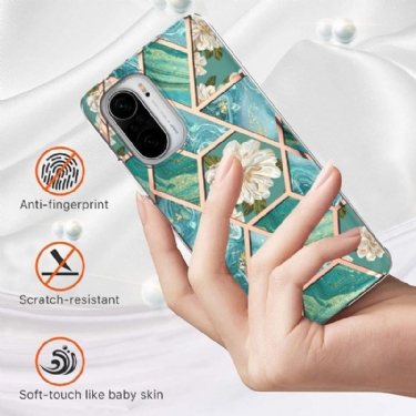 Cover Xiaomi Mi 11i / Poco F3 Marmor Og Hvide Blomster