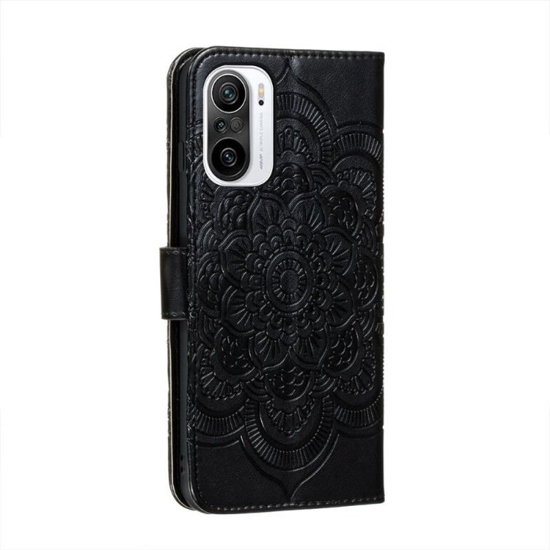 Etui Xiaomi Mi 11i / Poco F3 Anti-fald Flip Cover Blomstermandala Med Rem