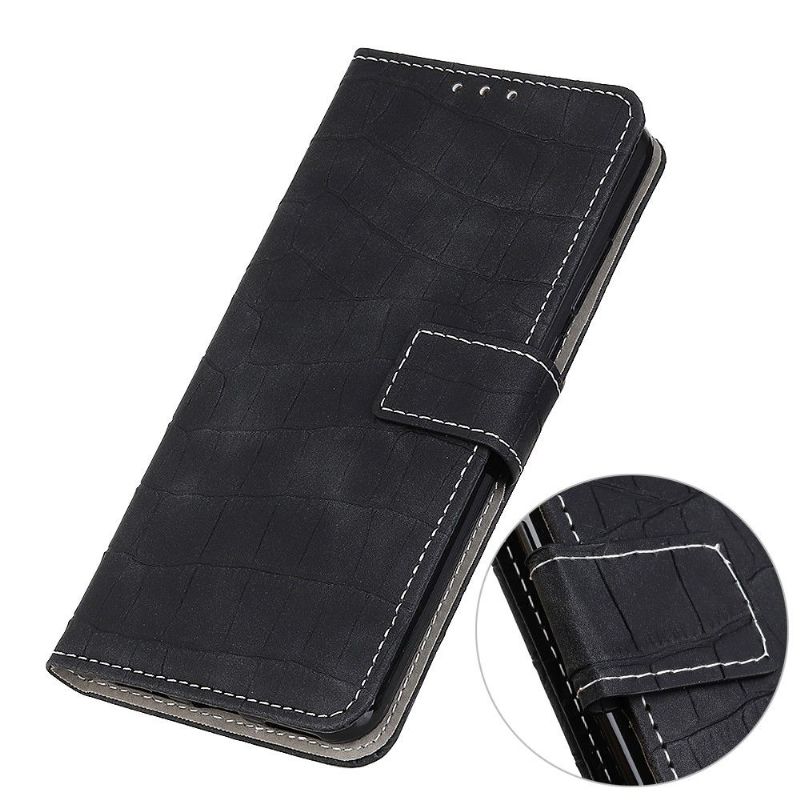 Flip Cover Xiaomi Mi 11i / Poco F3 Imiteret Læder Croc Look