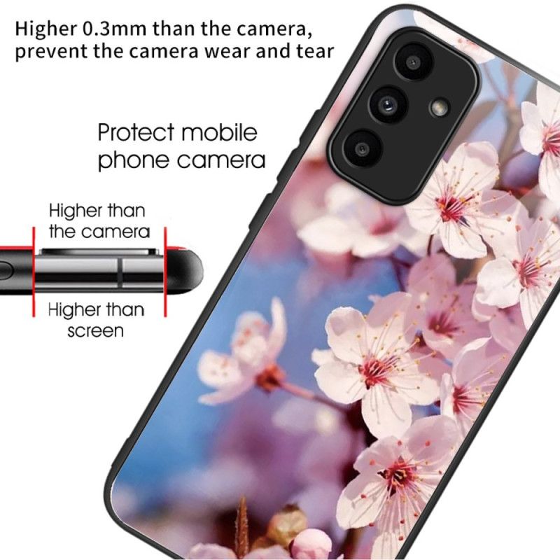 Cover Samsung Galaxy A15 5g Ferskenblomster Af Hærdet Glas