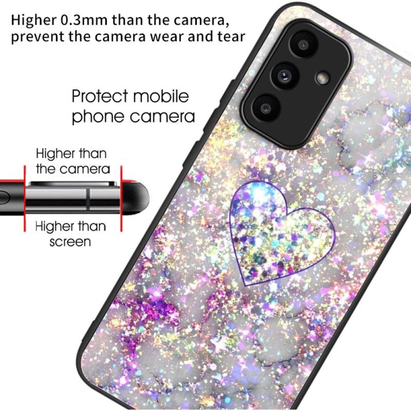 Cover Til Samsung Galaxy A15 5g Skinnende Hjerte Hærdet Glas