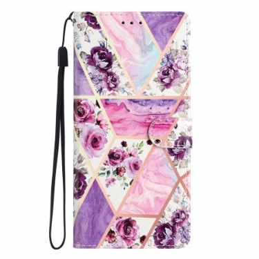 Flip Cover Samsung Galaxy A15 5g Lilla Blomster I Lainère