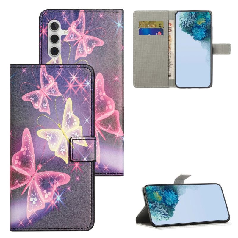 Flip Cover Samsung Galaxy A15 5g Mousserende Sommerfugle