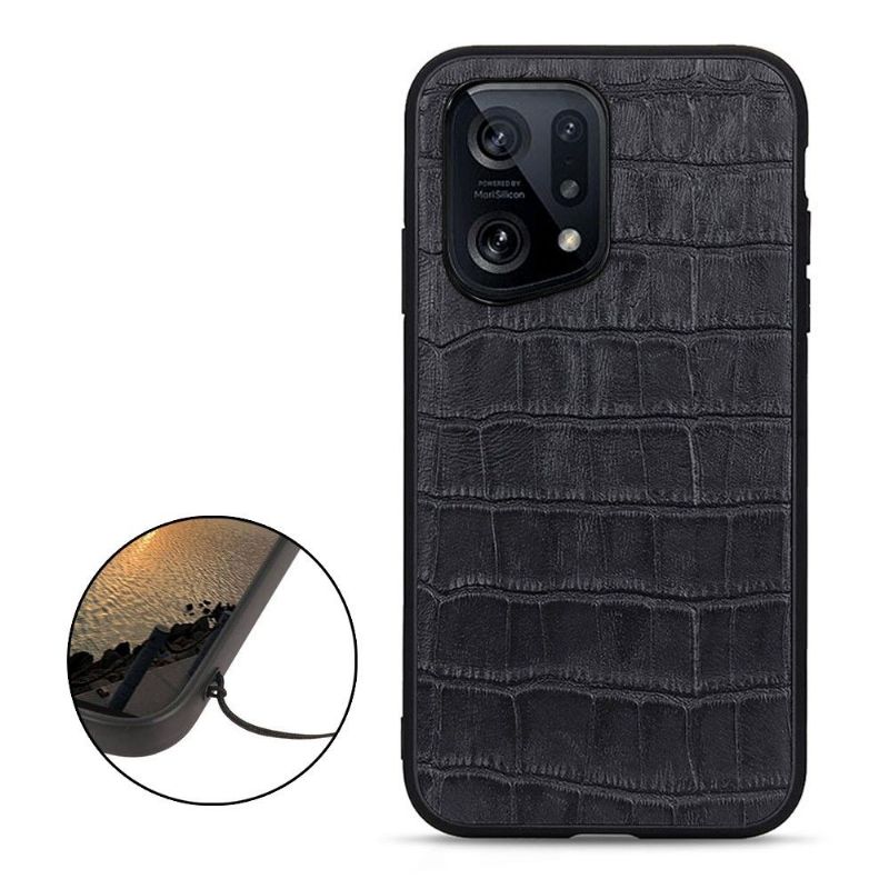 Cover Oppo Find X5 Anti-fald Chic Croco Skin Look