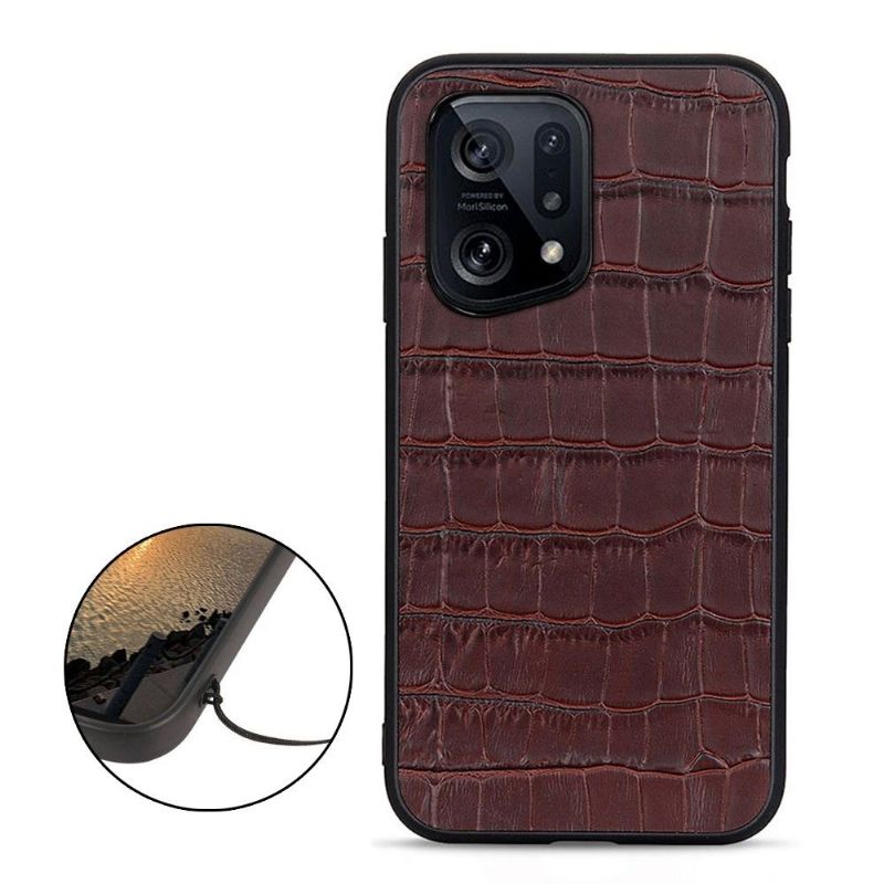 Cover Oppo Find X5 Anti-fald Chic Croco Skin Look